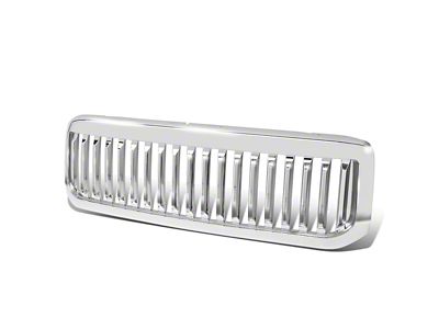 Vertical Fence Style Upper Replacement Grille; Chrome (99-04 F-350 Super Duty)