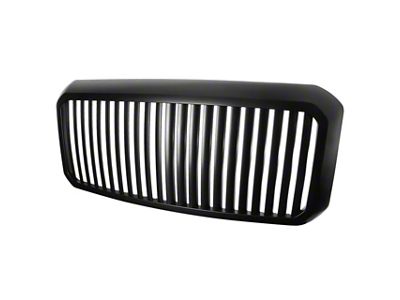 Vertical Style Upper Replacement Grille; Matte Black (11-16 F-350 Super Duty)