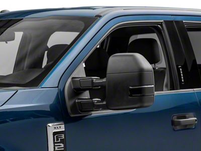 White LED Side Mirror Lenses with Amber Turn Signals; Smoked (17-25 F-350 Super Duty w/ Factory Halogen Headlights & Tail Lights)