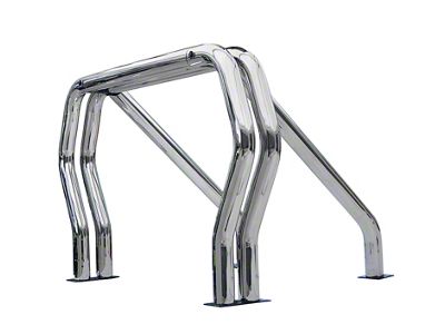 Go Rhino Double Bar/Single Kicker Bed Bar; Chrome (11-16 F-350 Super Duty)