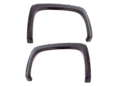 Elite Series Rivet Style Fender Flares; Rear; Smooth Black (17-22 F-350 Super Duty SRW)