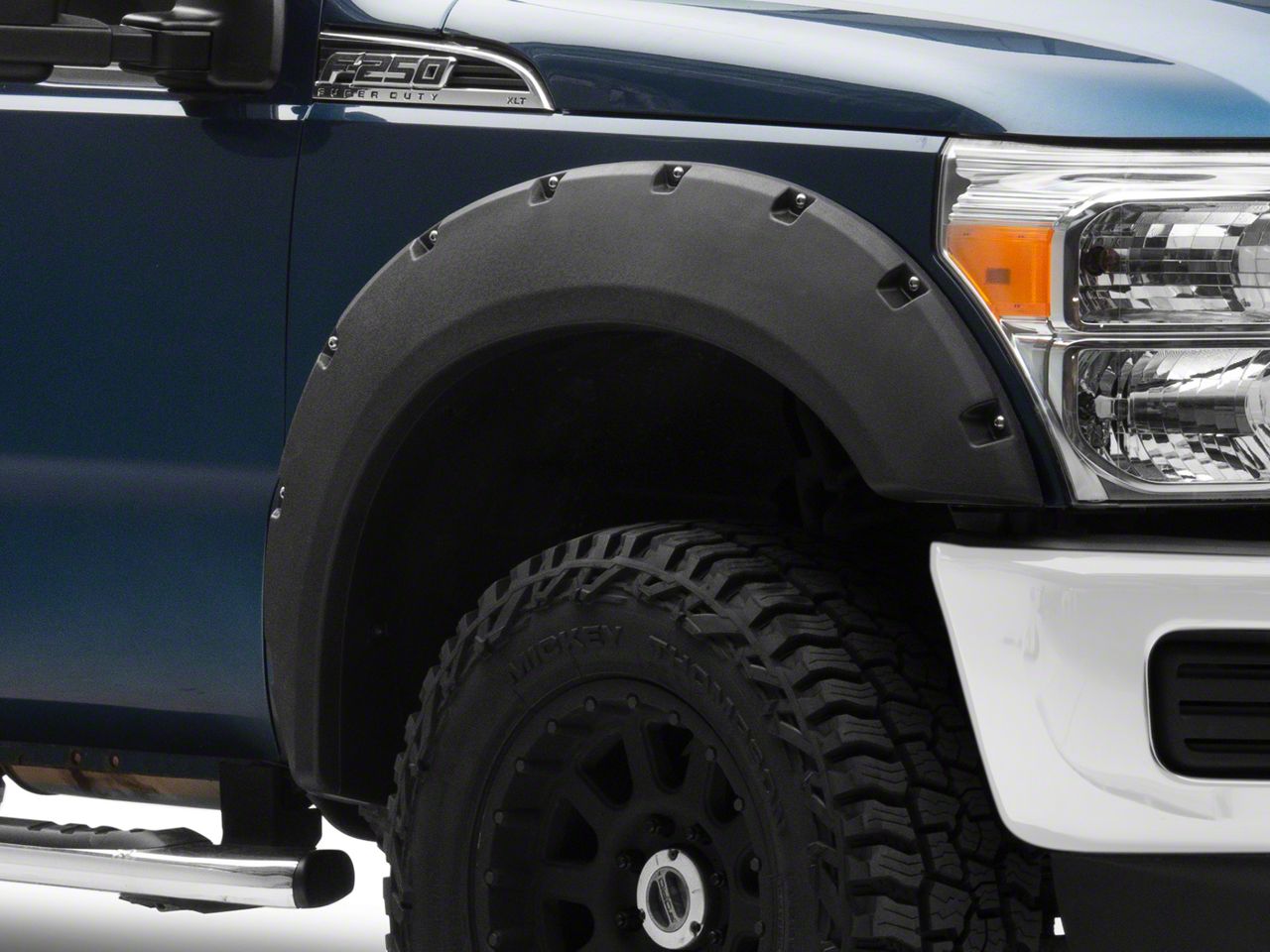 F350 Super Duty Pocket Style Fender Flares; Textured Black (1116 F