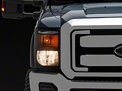Factory Style Headlights with Amber Corner Lights; Black Housing; Clear Lens (11-16 F-350 Super Duty)