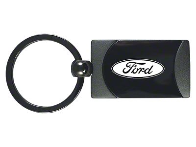 Ford Two-Tone Rectangular Key Fob; Gunmetal