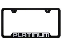 Platinum Laser Etched Cut-Out License Plate Frame (Universal; Some Adaptation May Be Required)