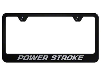 Powerstroke Laser Etched License Plate Frame (Universal; Some Adaptation May Be Required)