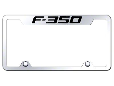 F-350 Laser Etched License Plate Frame; Mirrored (Universal; Some Adaptation May Be Required)