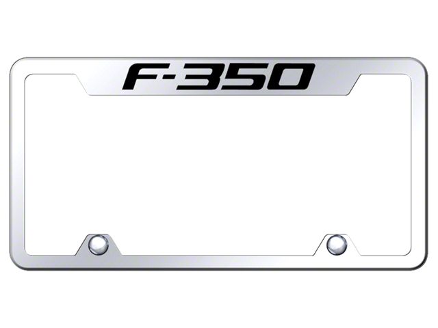 F-350 Laser Etched License Plate Frame; Mirrored (Universal; Some Adaptation May Be Required)