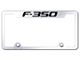 F-350 Laser Etched License Plate Frame; Mirrored (Universal; Some Adaptation May Be Required)
