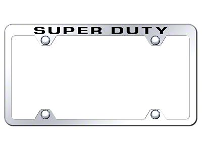 Super Duty Laser Etched Wide Body License Plate Frame; Mirrored (Universal; Some Adaptation May Be Required)
