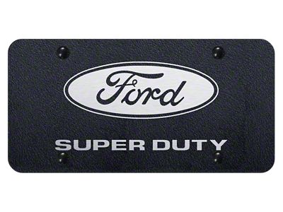 Super Duty Laser Etched License Plate; Rugged Black (Universal; Some Adaptation May Be Required)