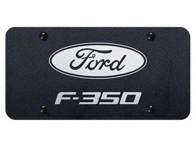 F-350 Laser Etched License Plate; Rugged Black (Universal; Some Adaptation May Be Required)