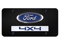 Dual Ford 4x4 License Plate; Chrome (Universal; Some Adaptation May Be Required)