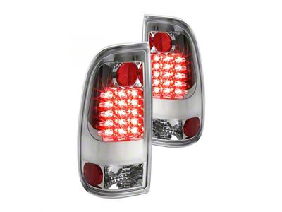 LED Tail Lights; Chrome Housing; Clear Lens (11-16 F-350 Super Duty)