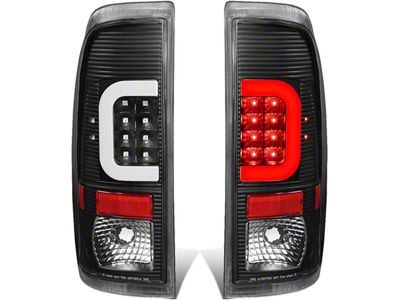 C-Bar LED Tail Lights; Black Housing; Clear Lens (11-16 F-350 Super Duty)