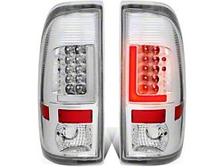 L-Bar LED Tail Lights; Chrome Housing; Clear Lens (11-16 F-350 Super Duty)