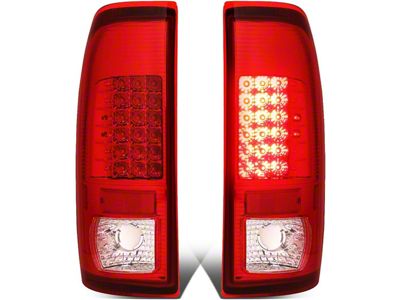 LED Tail Lights; Chrome Housing; Red Lens (11-16 F-350 Super Duty)