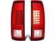 LED Tail Lights; Chrome Housing; Red Lens (11-16 F-350 Super Duty)