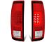 Red C-Bar LED Tail Lights; Chrome Housing; Red Lens (11-16 F-350 Super Duty)