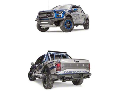 Fab Fours Aero Front Bumper with Pre-Runner Guard; Matte Black (17-20 F-150 Raptor)