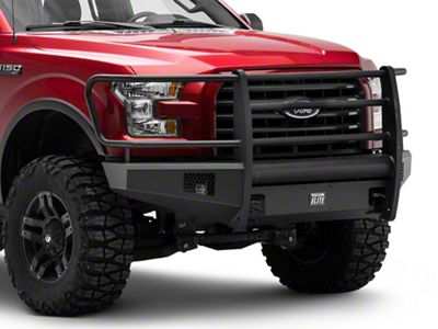 Fab Fours Black Steel Elite Front Bumper with Full Guard; Matte Black (15-17 F-150, Excluding Raptor)