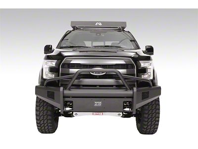 Fab Fours Black Steel Elite Front Bumper with Pre-Runner Guard; Matte Black (09-14 F-150, Excluding Raptor)