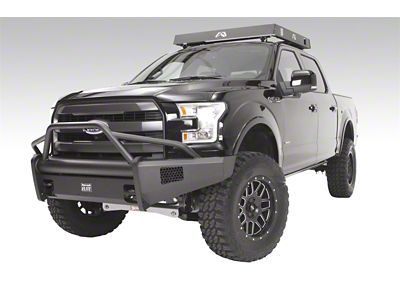 Fab Fours Black Steel Elite Front Bumper with Pre-Runner Guard; Matte Black (15-17 F-150, Excluding Raptor)