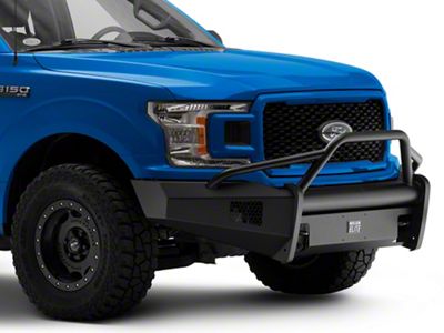 Fab Fours Black Steel Elite Front Bumper with Pre-Runner Guard; Matte Black (18-20 F-150, Excluding Raptor)