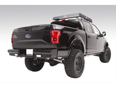 Fab Fours Black Steel Rear Bumper; Matte Black (15-20 F-150, Excluding Raptor)