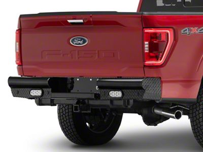 Fab Fours Black Steel Rear Bumper; Matte Black (21-24 F-150, Excluding Raptor & Tremor)