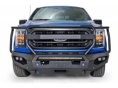 Fab Fours Matrix Winch Front Bumper with Full Guard; Bare Steel (21-23 F-150, Excluding Raptor)