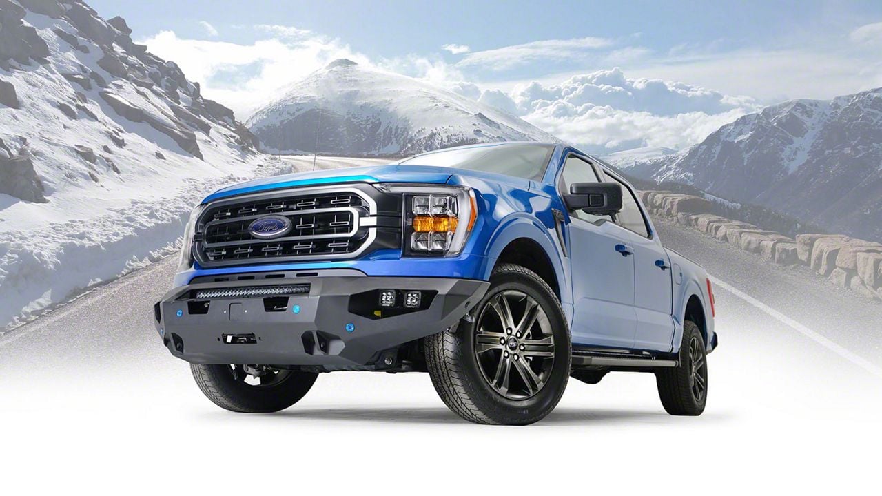 Fab Fours Matrix Winch Front Bumper with Full Guard; Matte Black (21-23 F-150, Excluding Raptor)