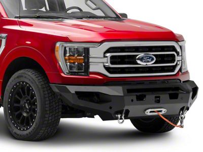 Fab Fours Matrix Winch Front Bumper with No Guard; Matte Black (21-23 F-150, Excluding Raptor)