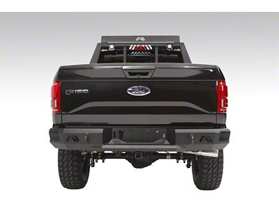 Fab Fours Premium Rear Bumper; Not Pre-Drilled for Backup Sensors; Matte Black (15-20 F-150, Excluding Raptor)