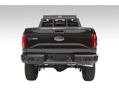 Fab Fours Premium Rear Bumper; Pre-Drilled for Backup Sensors; Matte Black (15-20 F-150, Excluding Raptor)