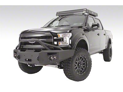 Fab Fours Premium Winch Front Bumper with Pre-Runner Guard; Bare Steel (15-20 F-150, Excluding Raptor)