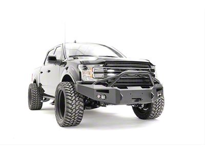 Fab Fours Premium Winch Front Bumper with Pre-Runner Guard; Bare Steel (18-20 F-150, Excluding Raptor)