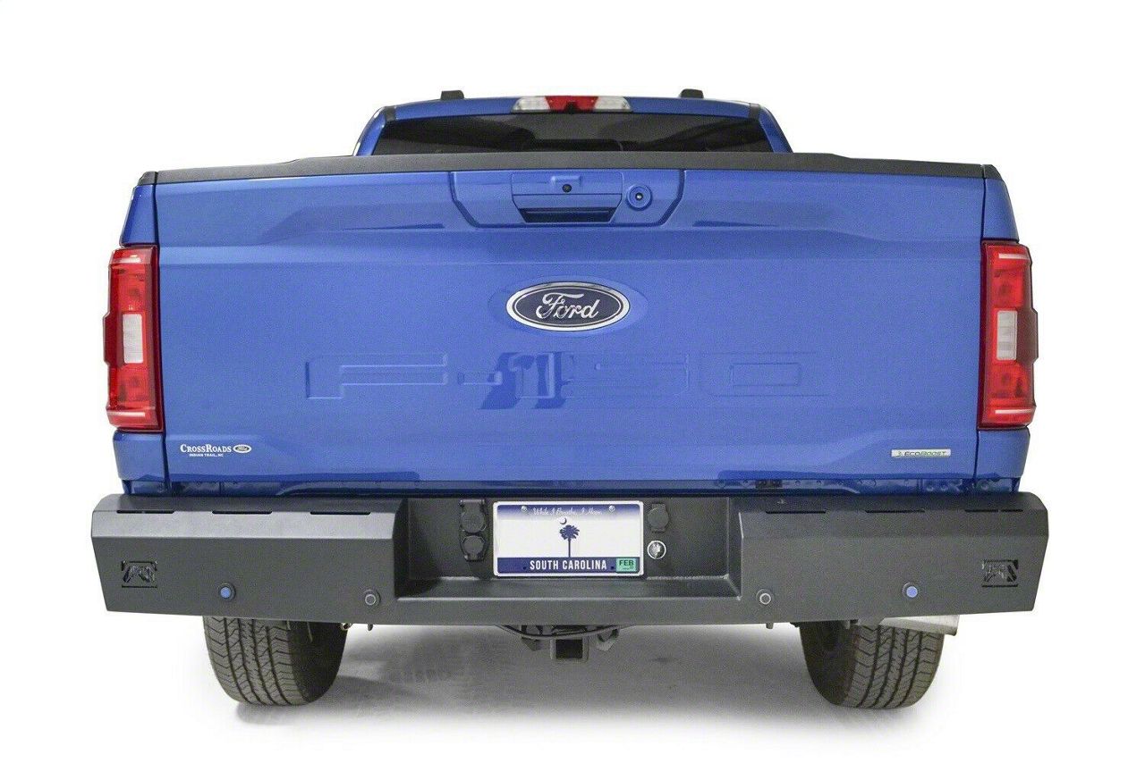 Fab Fours Red Steel Rear Bumper; Matte Black (21-24 F-150, Excluding Raptor)