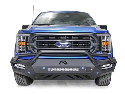 Fab Fours Vengeance Front Bumper with Pre-Runner Guard; Bare Steel (21-23 F-150, Excluding Raptor)