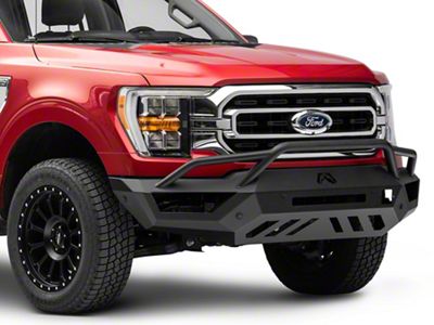 Fab Fours Vengeance Front Bumper with Pre-Runner Guard; Matte Black (21-23 F-150, Excluding Raptor)