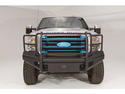 Fab Fours Black Steel Elite Front Bumper with Full Guard; Matte Black (11-16 F-250 Super Duty)