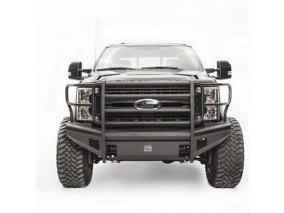 Fab Fours Black Steel Elite Front Bumper with Full Guard; Matte Black (17-22 F-250 Super Duty)