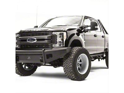 Fab Fours Black Steel Elite Front Bumper with No Guard; Matte Black (17-22 F-250 Super Duty)