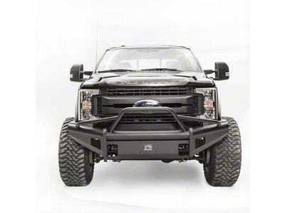 Fab Fours Black Steel Elite Front Bumper with Pre-Runner Guard; Matte Black (17-22 F-250 Super Duty)