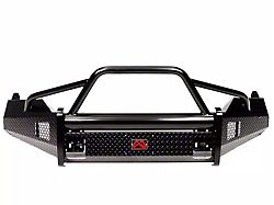 Fab Fours Black Steel Front Bumper with Pre-Runner Guard; Matte Black (2023 F-250 Super Duty)