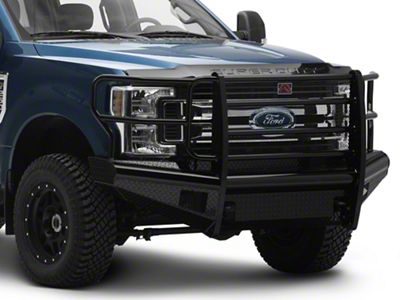 Fab Fours Black Steel Ranch Front Bumper with Full Guard; Matte Black (17-22 F-250 Super Duty)