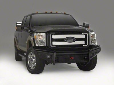 Fab Fours Black Steel Ranch Front Bumper with No Guard; Matte Black (11-16 F-250 Super Duty)