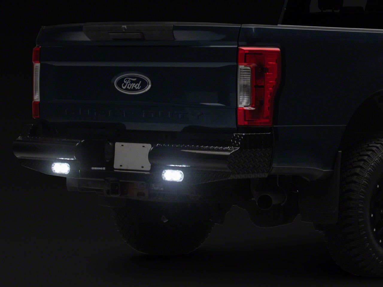 Fab Fours F250 Super Duty Black Steel Rear Bumper; Matte Black FS17