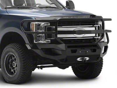 Fab Fours Matrix Front Bumper with Full Guard; Matte Black (17-22 F-250 Super Duty)