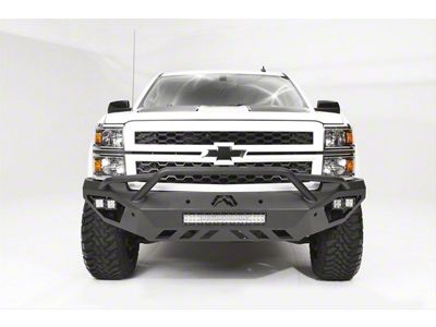 Fab Fours Open Fender Front Bumper with Pre-Runner Guard; Bare Steel (17-22 F-250 Super Duty)